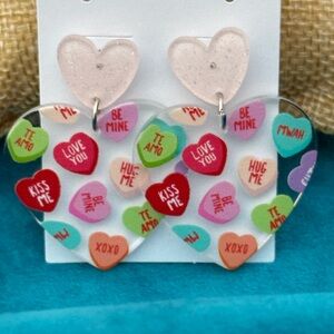 Heart-Shaped Candy Message Earrings